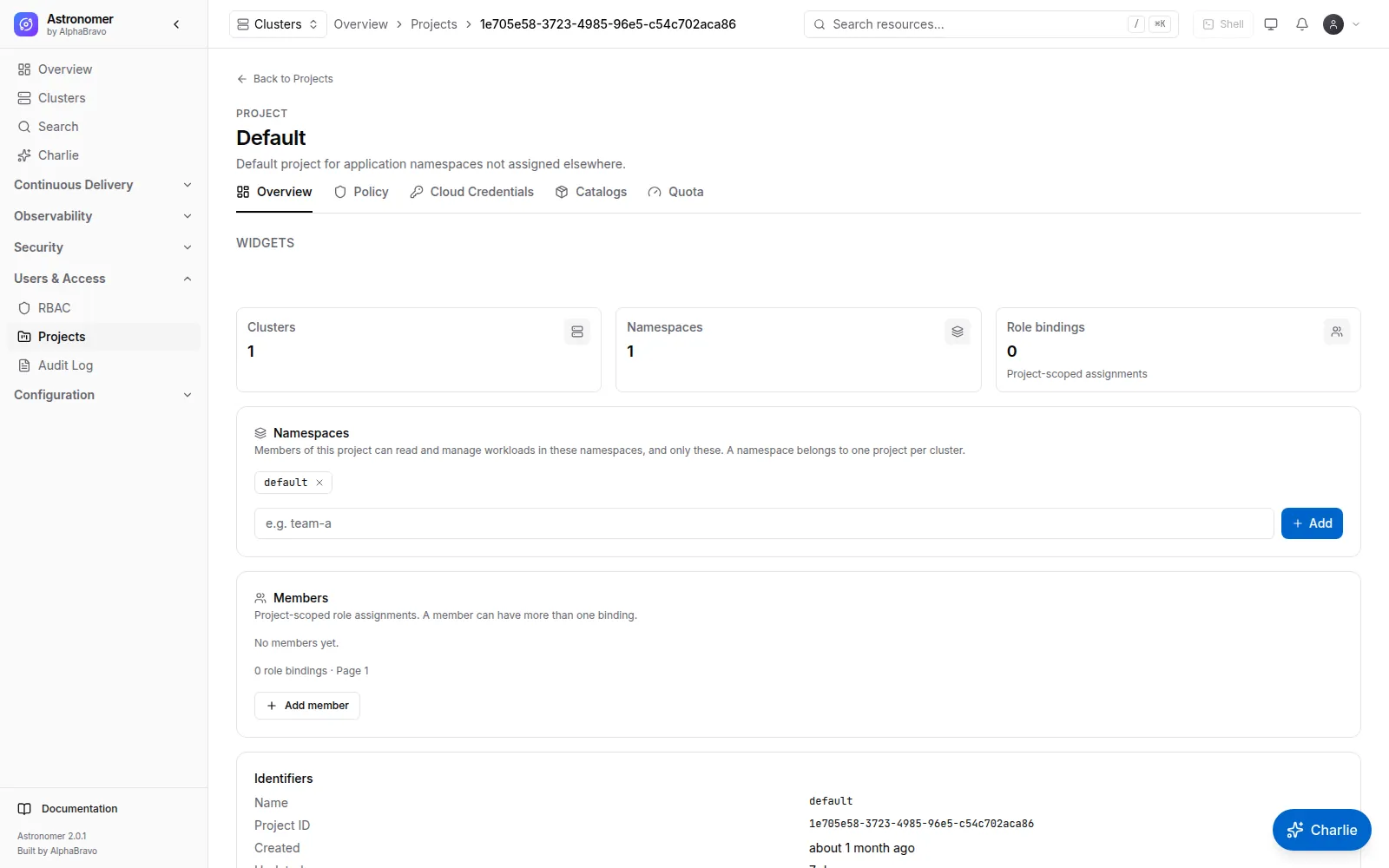 Astronomer screen for Governance